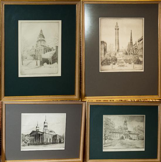 Four assorted Don Swann etchings