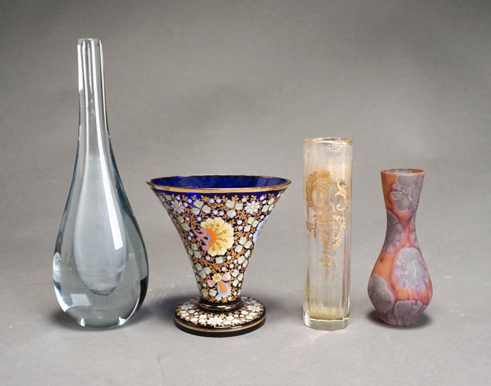 FOUR ASSORTED EUROPEAN-TYPE GLASS
