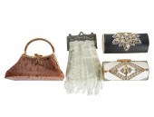 FOUR ASSORTED EVENING HANDBAGS
