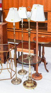 FOUR ASSORTED FLOOR LAMPS Incl