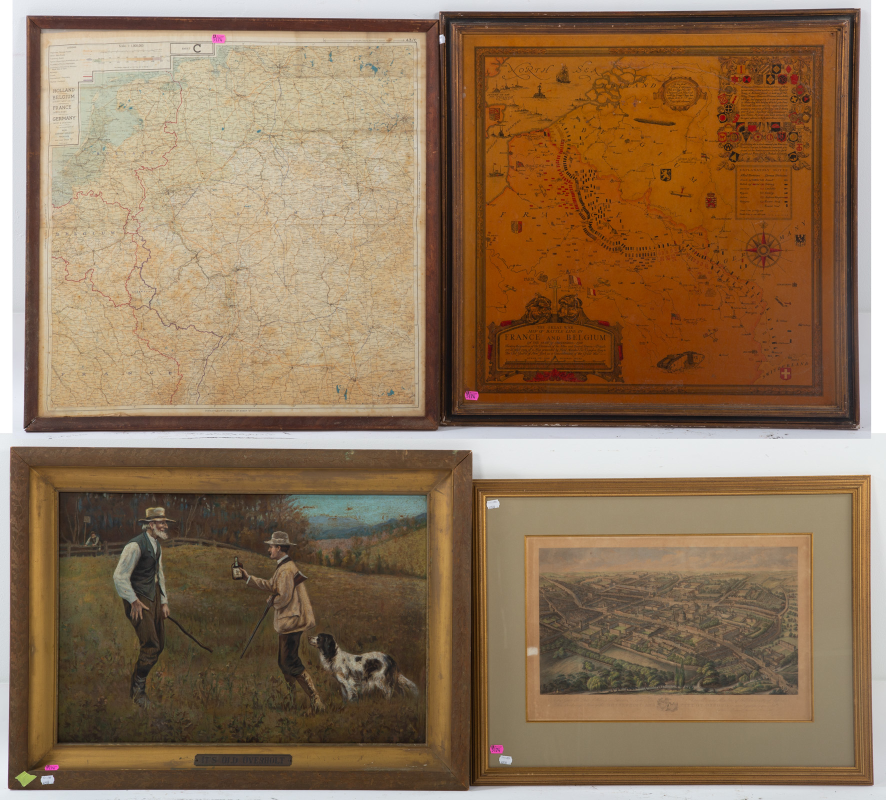 FOUR ASSORTED FRAMED ARTWORKS