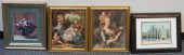 FOUR ASSORTED FRAMED COLOR PRI