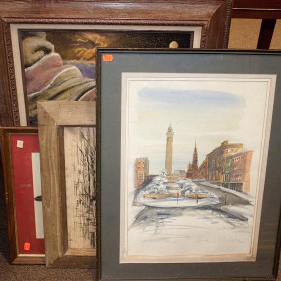 Four assorted framed pictures
