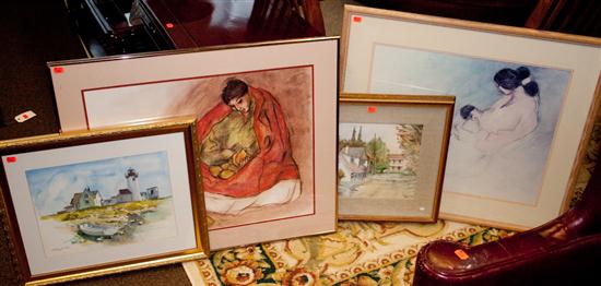 Four assorted framed prints