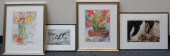 FOUR ASSORTED FRAMED WORKS OF