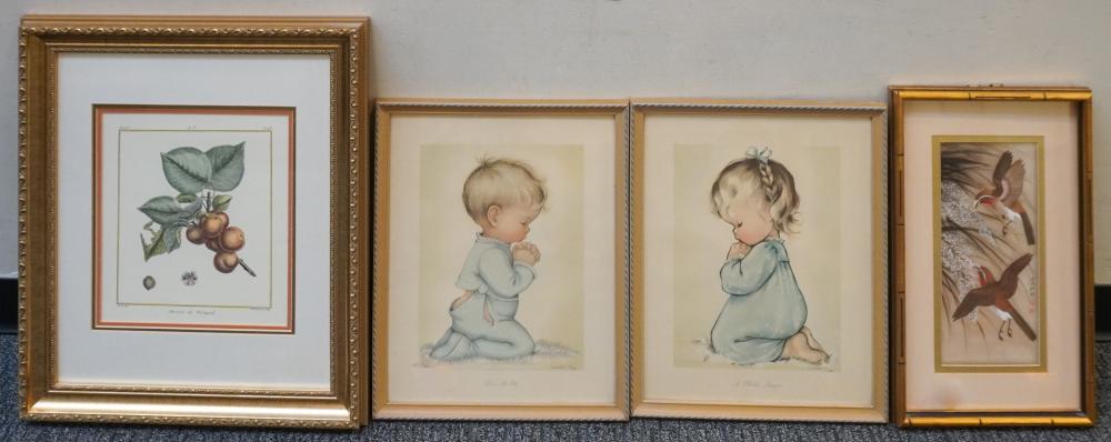 FOUR ASSORTED FRAMED WORKS OF ART