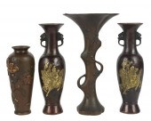 FOUR ASSORTED JAPANESE BRONZE