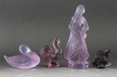 Four assorted Lalique molded f