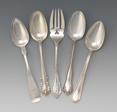 Four Assorted Large Spoons & One