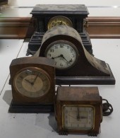 FOUR ASSORTED MANTLE/DESK CLOC