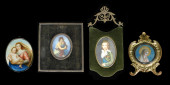 FOUR ASSORTED MINIATURE PORTRA