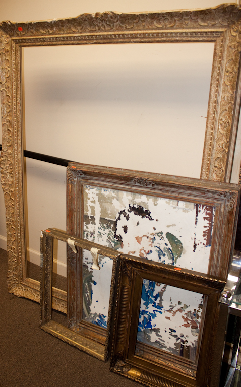 Four assorted painted and gilt