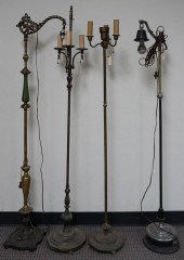 FOUR ASSORTED PATINATED METAL