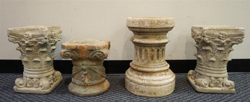 FOUR ASSORTED PEDESTALS, H OF