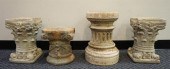 FOUR ASSORTED PEDESTALS, H OF