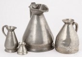 FOUR ASSORTED PEWTER HAYSTACK