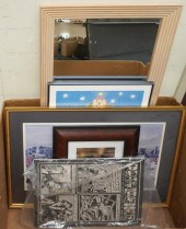 FOUR ASSORTED PRINTS AND A PUL