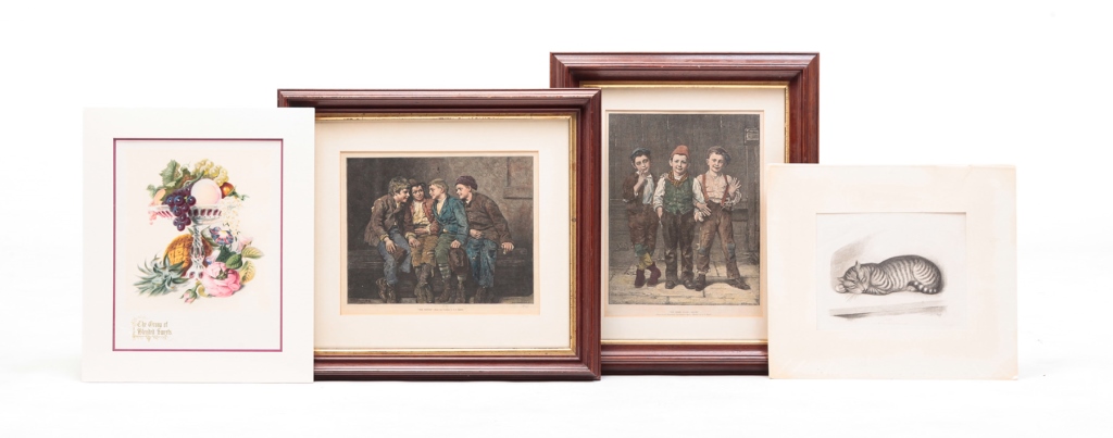 FOUR ASSORTED PRINTS.