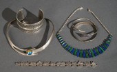 FOUR ASSORTED SILVER BRACELETS