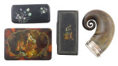 FOUR ASSORTED SMALL BOXES, 19T