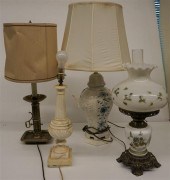 FOUR ASSORTED TABLE LAMPSFour