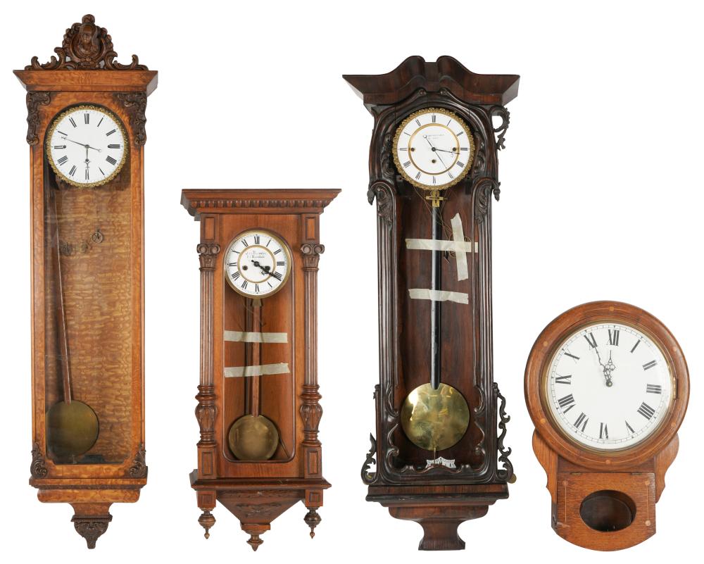 FOUR ASSORTED WALL CLOCKSFour