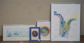 FOUR ASSORTED WATERCOLORS, LAR