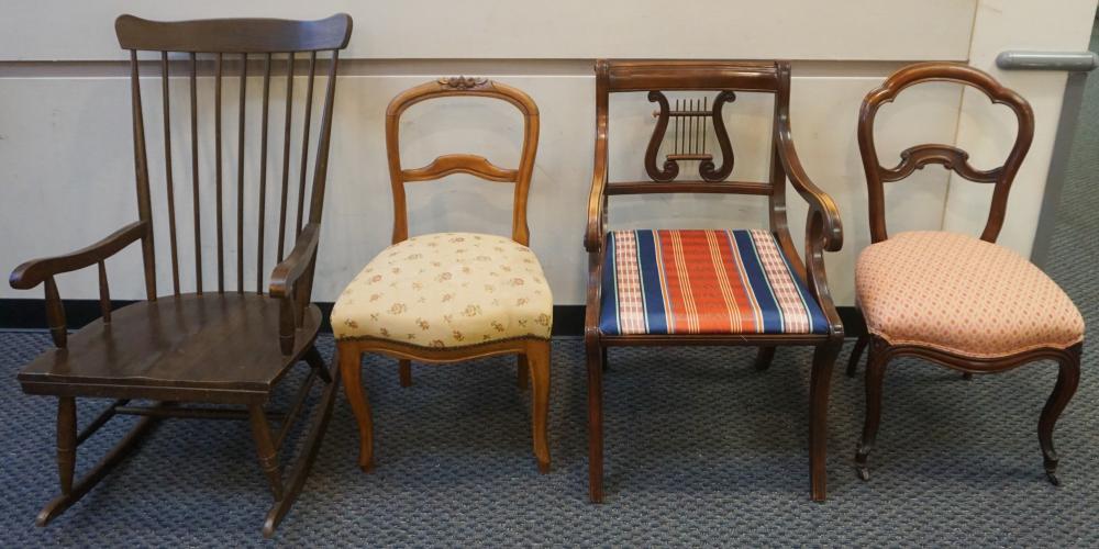 FOUR ASSORTED WOOD CHAIRSFour