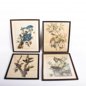 FOUR AUDUBON ANTIQUE BIRD OFFS