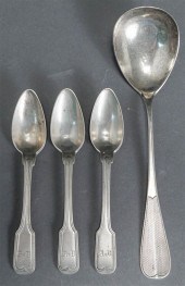 FOUR AUSTRIAN 750-SILVER SPOON