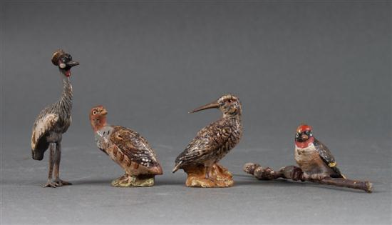 Four Austrian cold painted bronze