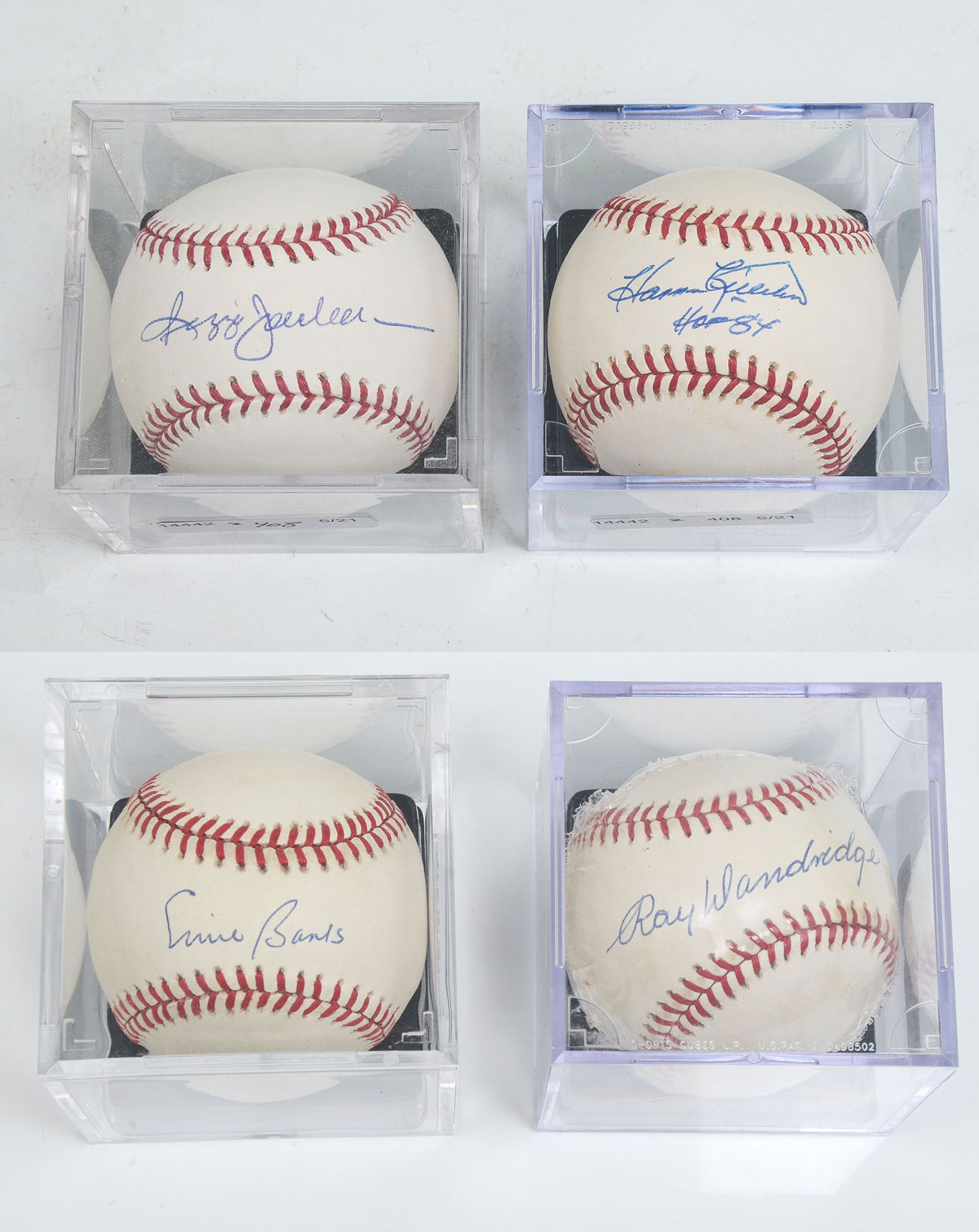 FOUR AUTOGRAPHED MLB BASEBALLS