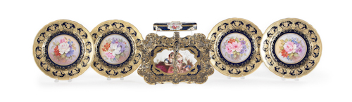 Four Aynsley porcelain cabinet