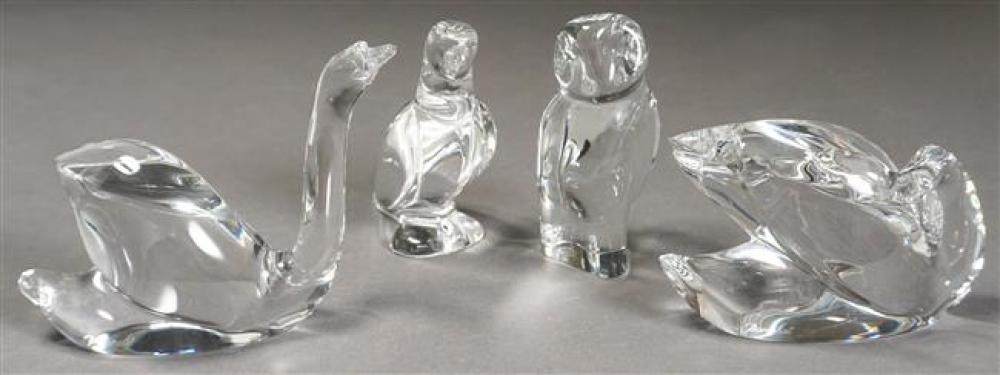 FOUR BACCARAT CRYSTAL ANIMAL
