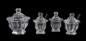 FOUR BACCARAT CRYSTAL LIDDED J