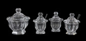 FOUR BACCARAT CRYSTAL LIDDED J