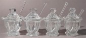 FOUR BACCARAT CRYSTAL MUSTARD