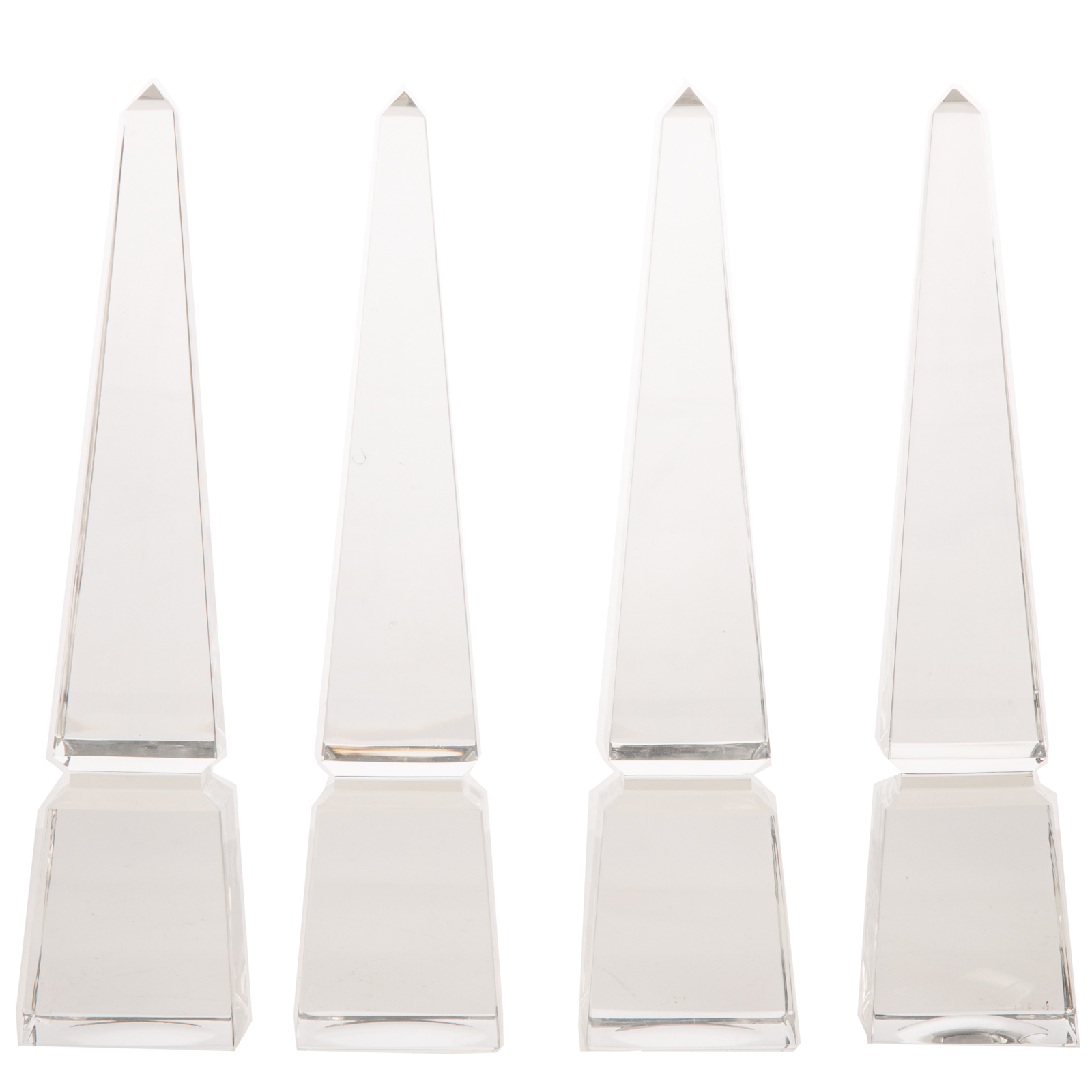 FOUR BACCARAT CRYSTAL OBELISKS With