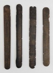 FOUR BALEEN BUSKS 19TH CENTURY
