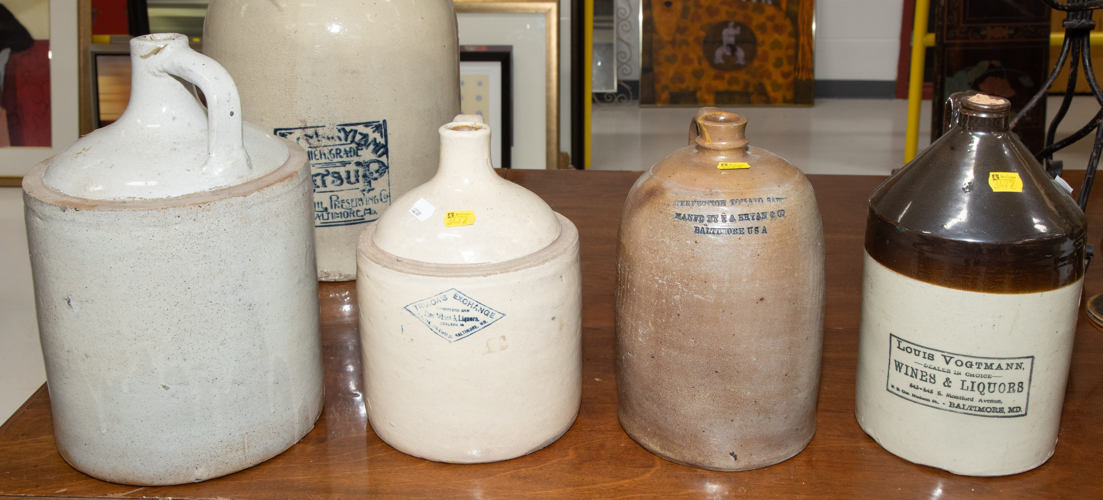 FOUR BALTIMORE-RELATED STONEWARE