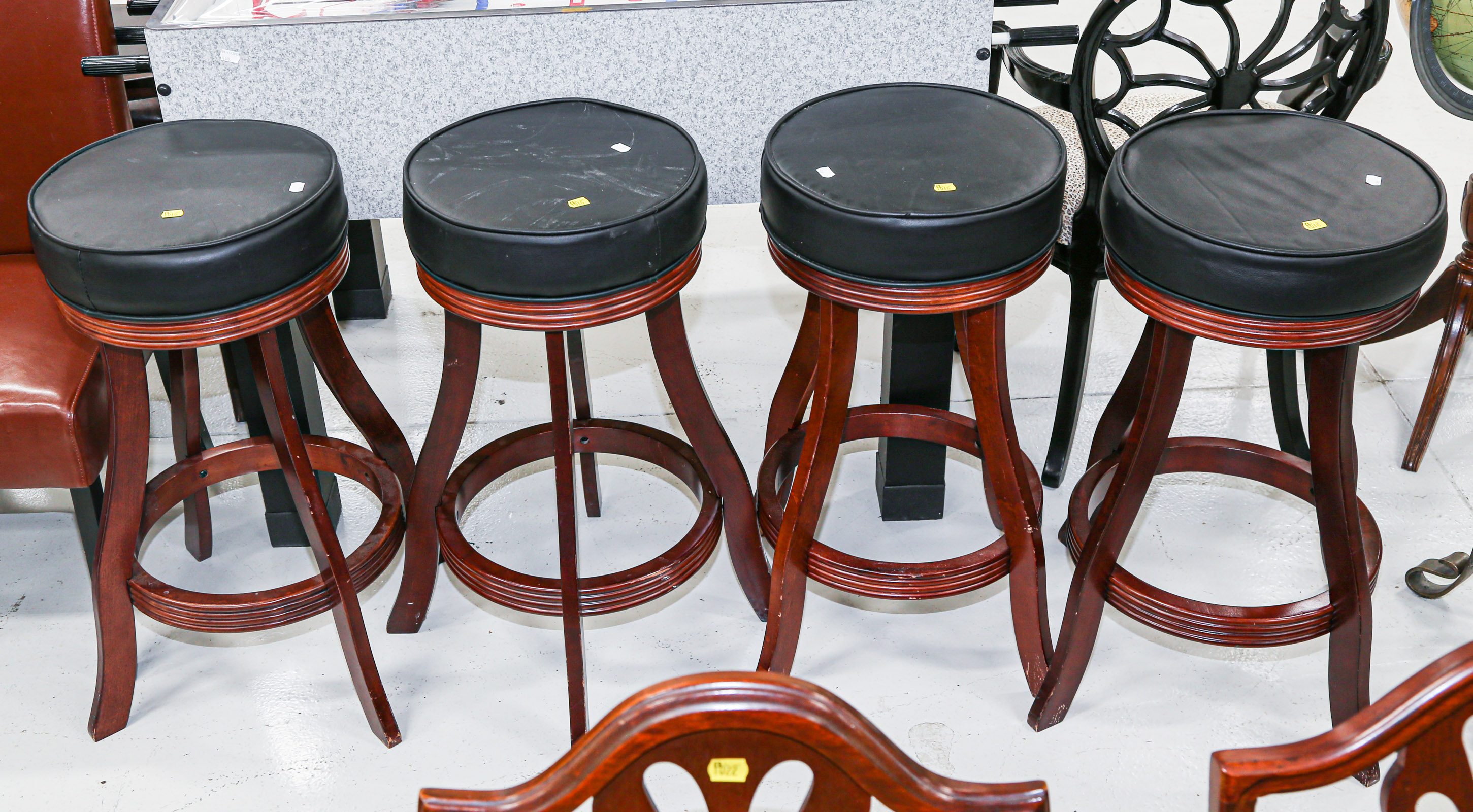 FOUR BAR STOOLS Modern; with