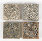 FOUR BATCHELDER TILES. Each: 4