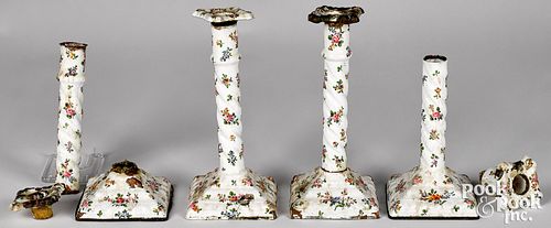 FOUR BATTERSEA OR BILSTON ENAMEL