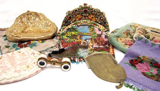 Four beaded purses  one with ornate