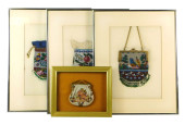 FOUR BEADED PURSES, THREE IN M