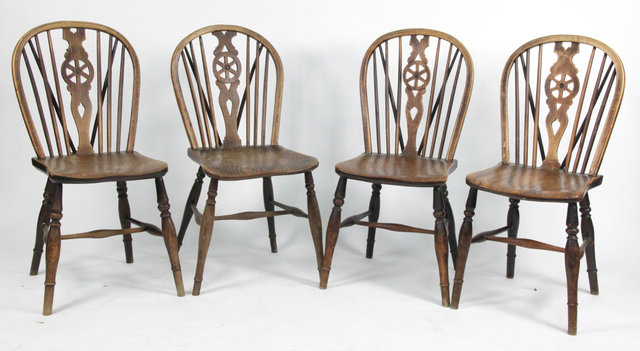 Four beech and elm wheelback