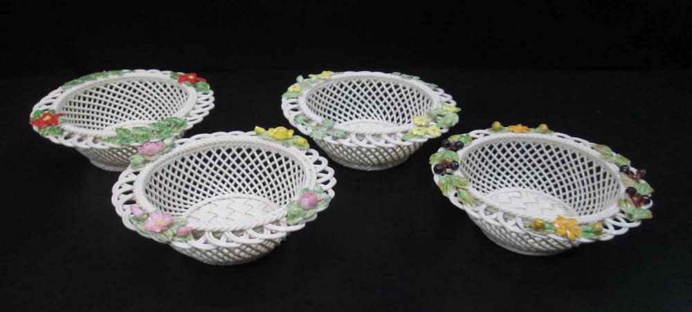 FOUR BELLEEK PARIAN PORCELAIN
