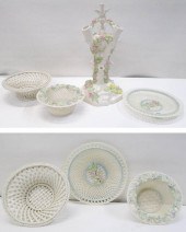FOUR BELLEEK PARIAN PORCELAIN