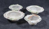 FOUR BELLEEK THREE-STRAND TWIG