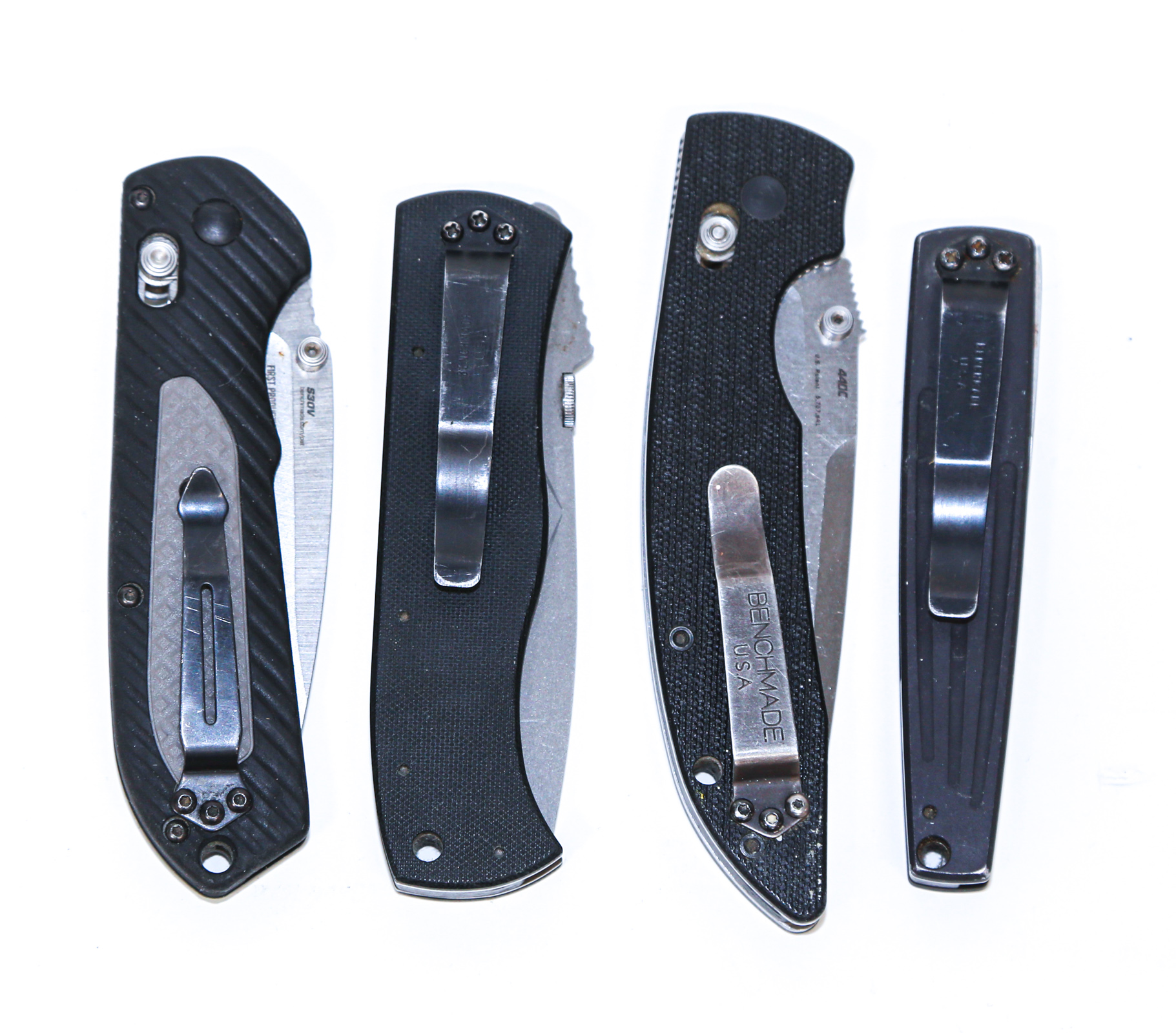FOUR BENCH MADE FOLDING KNIVES